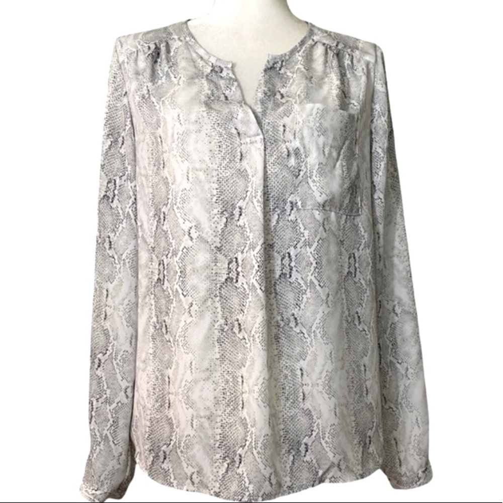 Dalia snake print long sleeve blouse Size M